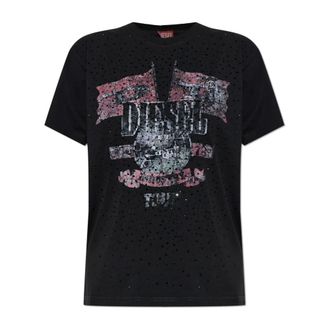 Diesel Dames, Tops, Zwart, Maat: S Katoen