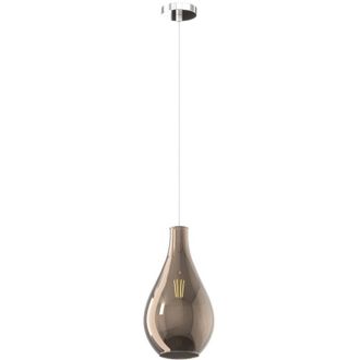 Top-Light Lampadario Contemporaneo Drop 2.0 Metallo Cromo Vetro Bronzo 1 Luce E27