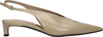 Jil Sander Sandalen Nieuwe Damess Statief Beige Leer/Donker Zand