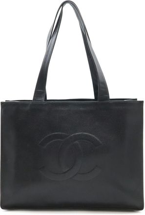 Chanel Black Grained Calfskin Shoulder Bag Tote Bag (Pre-Owned)