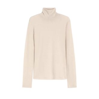 Max Mara Tops, Dames, Beige, S, Gebreide trui met ronde hals