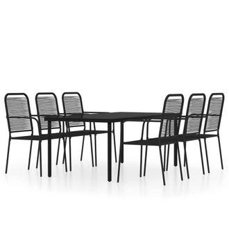Berkfield Home 7 Piece Garden Dining Set Black