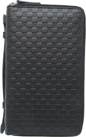 Gucci Black Leather Long Wallet (Bi-Fold) (Pre-Owned)