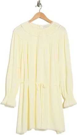 Wayf Lace Trim Long Sleeve Dress in Butter at Nordstrom Rack, Size X-Small