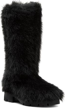 Stuart Weitzman Hudson Genuine Shearling Boot in Black at Nordstrom, Size 6.5