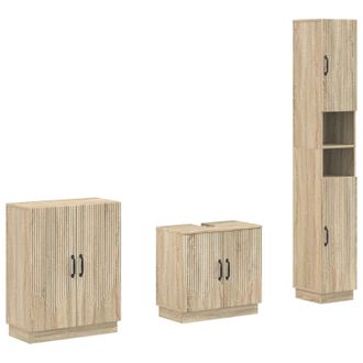 vidaXL Juego De Armarios De Ba&ntilde;o De 3 Piezas Hoorn Roble Sonoma Vidaxl