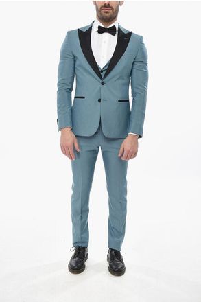 Corneliani CODE Silk Blend Ceremony Suit with Contrast Lapel size 48