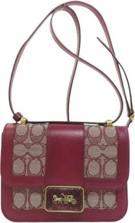 Coach Pre-owned Cross Body Bags, female, Red, Size: ONE SIZE Pre-owned Canvas Shoulder Bag