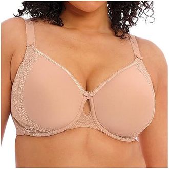 Elomi Charley Underwire Bandless Spacer Molded Bra Womens Bra Fawn : 38DD (US 38DD), Lace/Nylon/Polyester