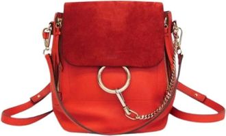 Chlo&eacute; Pre-owned Backpacks, female, Orange, Size: ONE SIZE Pre-owned Faye Backpack