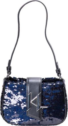 Karl Lagerfeld Paarse Sequin Avond Hobo Tas - Dames - Schoudertassen - Blauw - ONE Size - Leer - Tassen