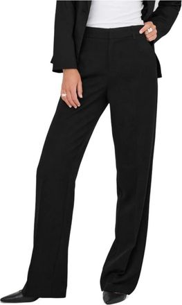 Only Wide Leg Geplooide Broek - Dames - Wijde Broeken - Zwart - M L32 - Leer - Broeken