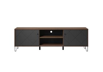 ebuy24 Mueble de tv con 2 puertas y 2 nichos l183 cm - Gris marengo