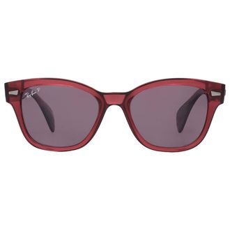 Ray-Ban Polarized Dark Violet Square Unisex Sunglasses RB0880S 6639AF 52