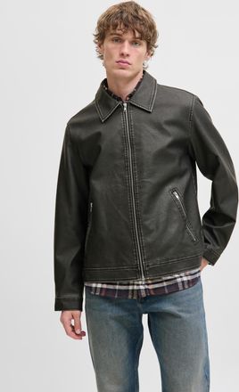 Jack & Jones Bikerjacke »JJECASABLANCA PU JACKET NOOS« ohne Kapuze mit Fronttaschen