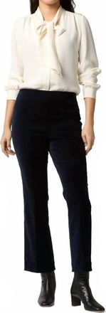 Ann Mashburn Fayette Flare Cropped Pants In Navy
