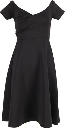 Saloni Drop-Shoulder Sleeve Dress in Black Polyester