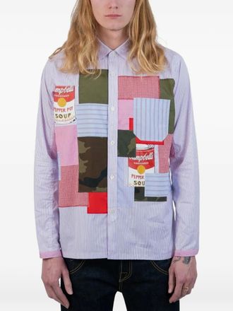 Junya Watanabe Camicia Andy Warhol con design patchwork - Blu