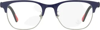 Moncler ML5193H Rectangular Metal-Acetate Eyeglasses - Blue