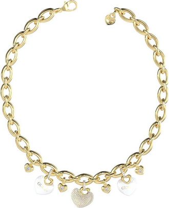 Guess Womens UBN05203YGWH Ladies Crazy In Love Necklace - Gold - One Size