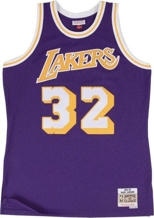 Mitchell & Ness NBA Swingman Jersey Magic Johnson Los Angeles Lakers 84-85 Purple Gold SMJYGS18176-LALPURP84EJH
