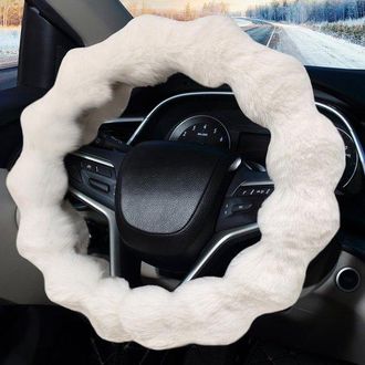OEM Adecuado Para: Funda Para Volante De 38 Cm, Fundas Para Volante Mullidas Y Suaves, Universales, Accesorios De Invierno Mujeres Hombres (blanco)