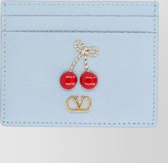 Valentino Garavani cherry motif card holder embellished detail