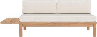 Rendez-Vous Déco Sofá de jardín de 2 plazas en madera de teca maciza y tela