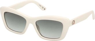 Guess Wit/Groen Getinte Zonnebril - unisex - Zonnebrillen - Wit - 52 MM - Accessoires