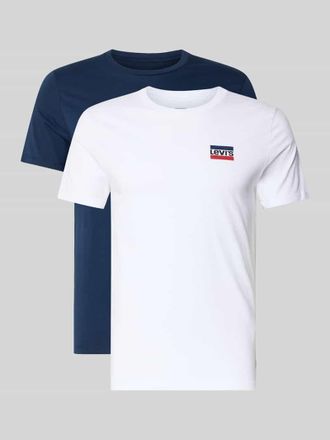 Levi's Slim Fit T-Shirt aus reiner Baumwolle im 2er-Pack Modell 2PK CREWNECK GRAPHIC in Dunkelblau, Gr&ouml;&szlig;e XXL