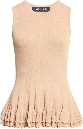 Ashlyn Greer Crew Neck Sleeveless Shell in Tan at Nordstrom, Size X-Small