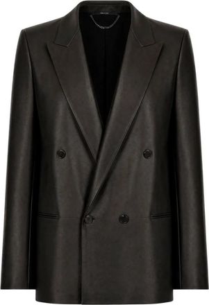 Gucci Zachte Nappa Dubbelzijdige Jas - Dames - Blazers - Zwart - S - Leer - Jassen