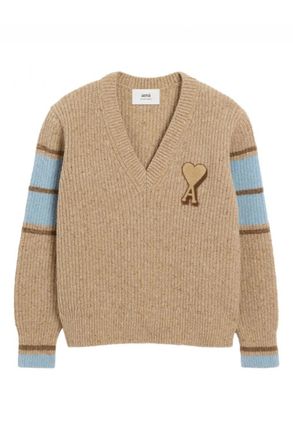 Ami COLLEGE SWEATER Size: L, colour: CAMEL