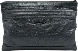 Balenciaga Pre-owned Clutches, female, Black, Size: ONE SIZE Pre-owned Leather Clutch