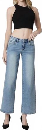 Flying Monkey Gem Low Rise Wide Leg Jeans In Medium Wash