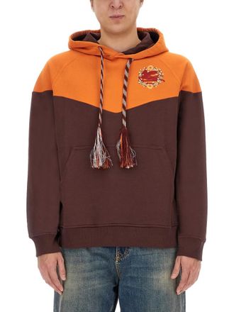 Etro Brown Color Block Hood Sweatshirts