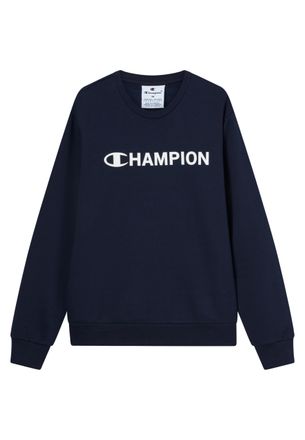 Champion Mens Fleece Crewneck Sweatshirt with Graphics, soft and warm fleece, rib cuffs, collar and hem, Graphic Shop line Blue