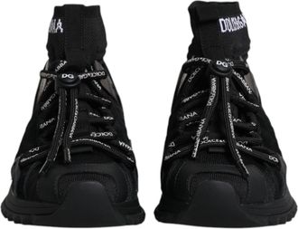 Dolce & Gabbana Black Sorrento Socks Logo Sneakers Womens Shoes