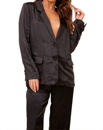 Vintage Havana Heavy Satin Blazer In Black