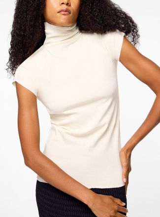 Issey Miyake Womens Flat seams fine-knit turtleneck top