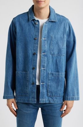 Alex Crane Kite Organic Cotton Denim Jacket in Ocean at Nordstrom, Size X-Large