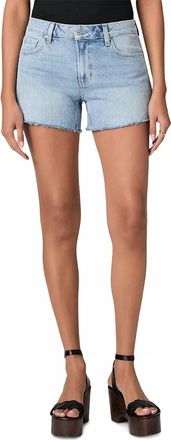 Paige Dylan Raw Hem Shorts In Light Blue Denim