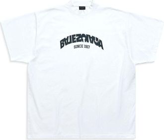 Balenciaga Back Flip T-shirt Oversized White Black 739028TPVF99040