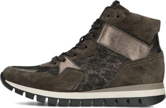 Gabor Bruine Hoge Sneakers voor Vrouwen - Dames - Sneakers - Bruin - 37 EU - Katoen - Schoenen
