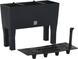 vidaXL Raised Garden Bed Anthracite 60x25x46 cm pp Rattan Vidaxl