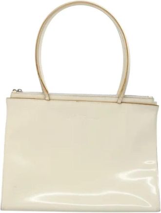 Ferragamo Tweedehands Canvas handtassen - Dames - Vintage Handtas - Beige - ONE Size - Vintage