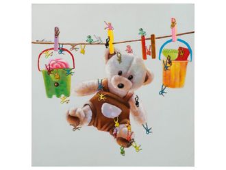 Schubiger M&ouml;bel Bild Teddyb&auml;r an Der W&auml;scheleine