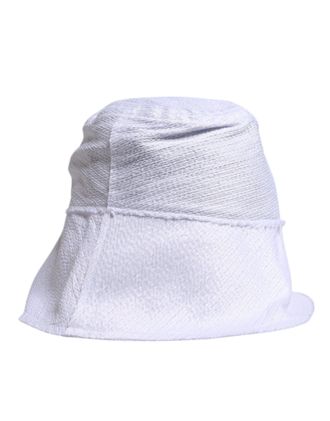 Dolce & Gabbana White Polyester Wide Brim Bucket Mens Hat