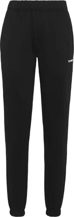 Plein Sport logo-print skinny track pants - women - Polyester/Cotton - L - Black