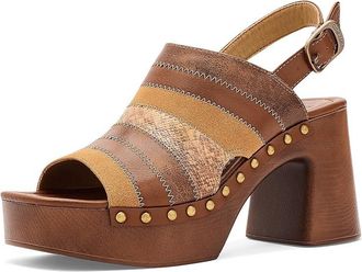 Frye and Co. Wylie Patchwork Womens Dress Sandals Mixed Cognac : 6.5 M, Faux Leather